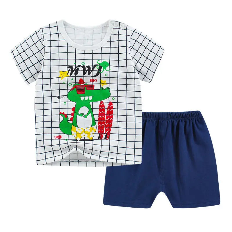 Summer Infant Newborn Baby Boy Clothes Children Clothing Set for Girls Kids T-Shirt Shorts 2PCS Outfits Cotton Casual