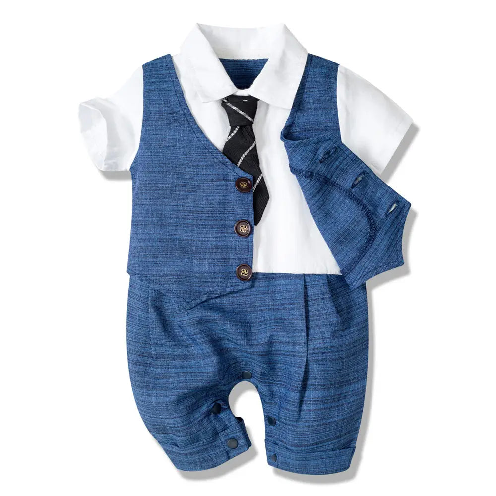 Summer New Baby Boy Jumpsuit Boys Gentleman Baby Children’s Clothing