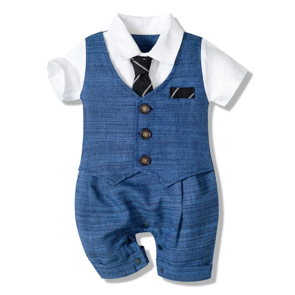 Summer New Baby Boy Jumpsuit Boys Gentleman Baby Children’s Clothing