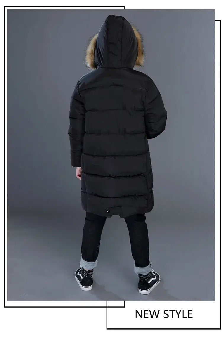 Winter Thicken Windproof Warm Kids Coat Waterproof Children Outerwear Cotton Filler Heavyweight Boys Jackets For 4-14