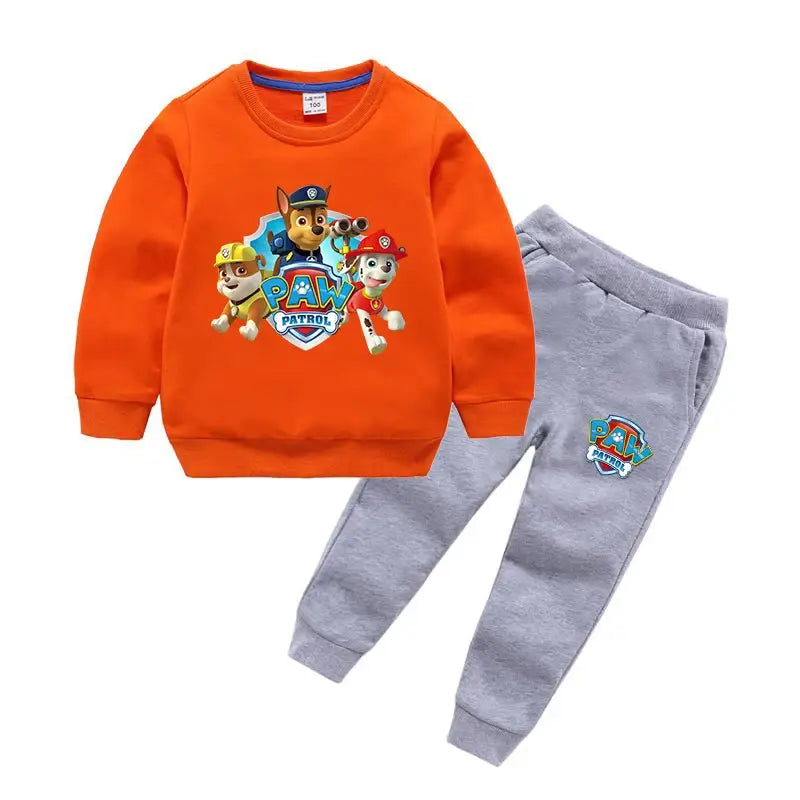 Paw Patrol Boy Set Anime Printed Sweatshirts and Pants Suits Kids Long sleeve Clothes 2024 Autumn/Spring Sets