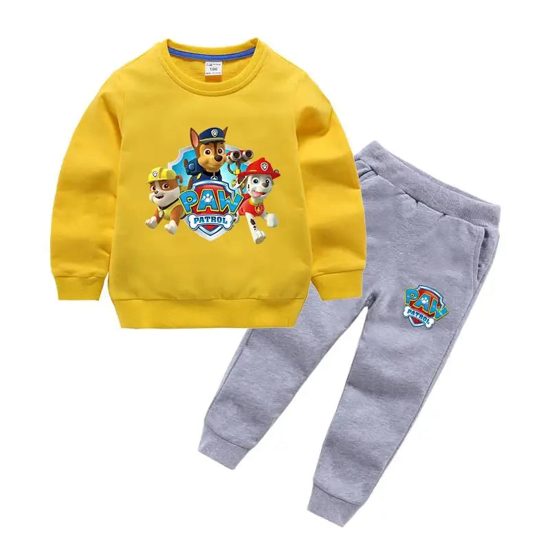 Paw Patrol Boy Set Anime Printed Sweatshirts and Pants Suits Kids Long sleeve Clothes 2024 Autumn/Spring Sets