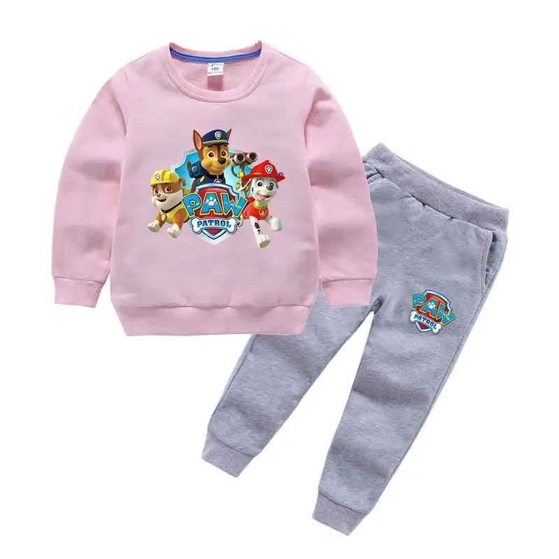 Paw Patrol Boy Set Anime Printed Sweatshirts and Pants Suits Kids Long sleeve Clothes 2024 Autumn/Spring Sets