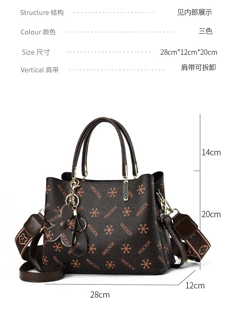 Luxury Designer Ladies Handbag High Quality Embroidery Shoulder Crossbody Bag Women Leather Messenger Bags Large