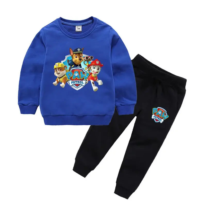 Paw Patrol Boy Set Anime Printed Sweatshirts and Pants Suits Kids Long sleeve Clothes 2024 Autumn/Spring Sets