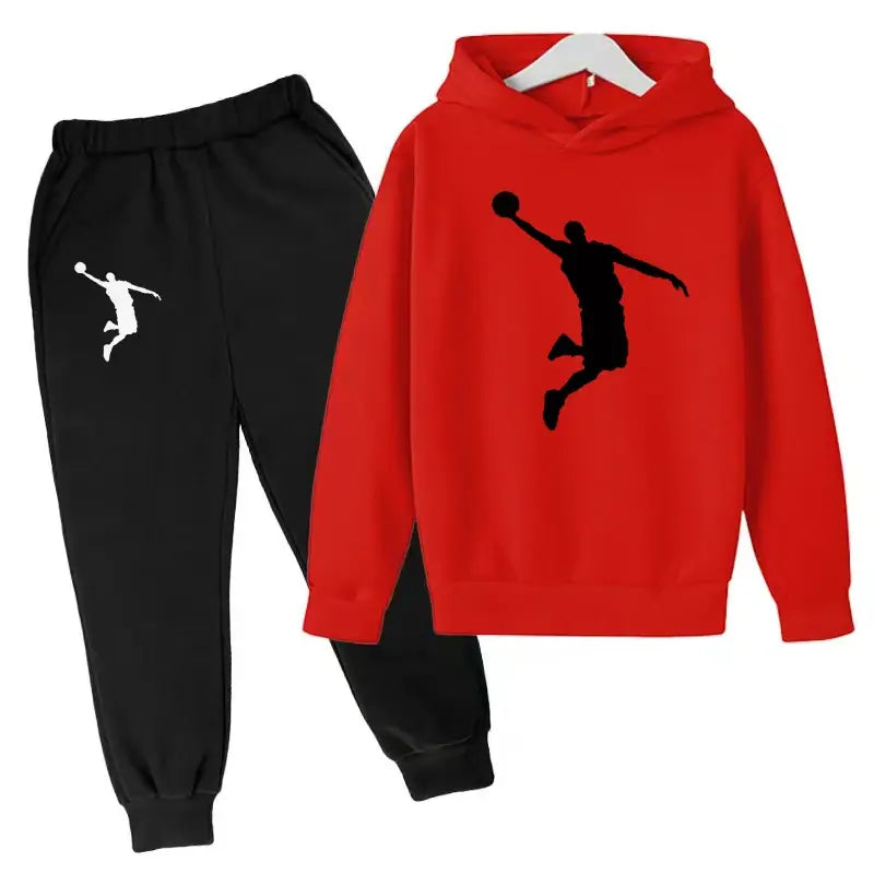 New Kids Hoodie Basketball Wear Brand Clothing Girls Boys Baby 3-13Y Top/Pants 2P Outdoor Game Training Party Jogging