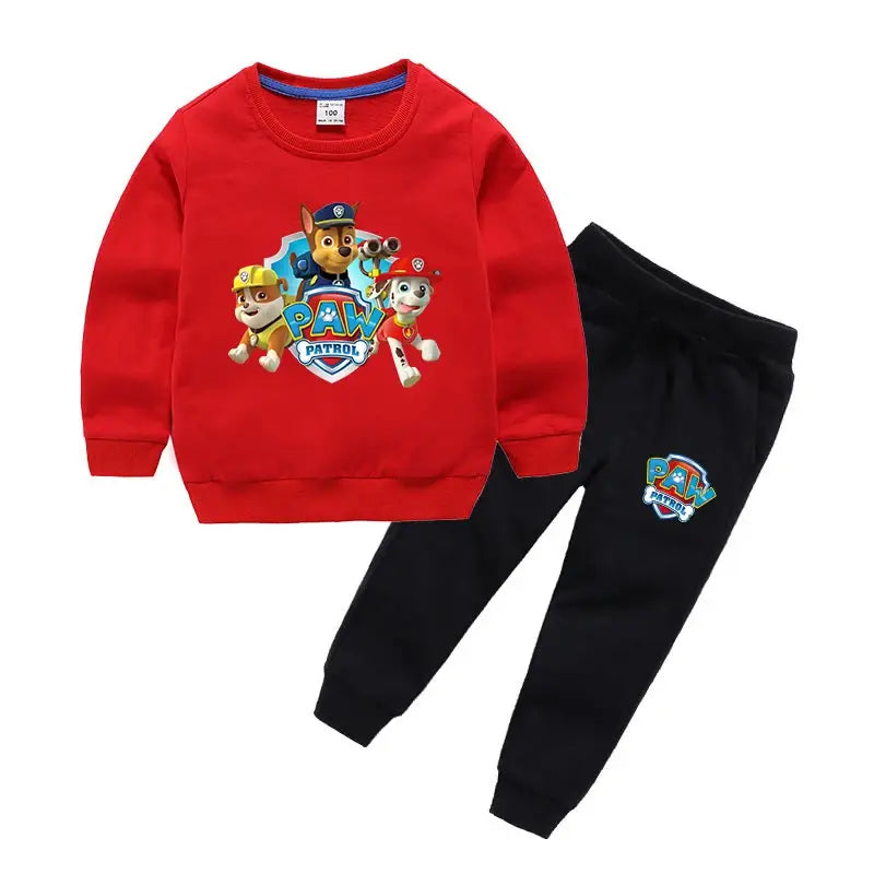 Paw Patrol Boy Set Anime Printed Sweatshirts and Pants Suits Kids Long sleeve Clothes 2024 Autumn/Spring Sets