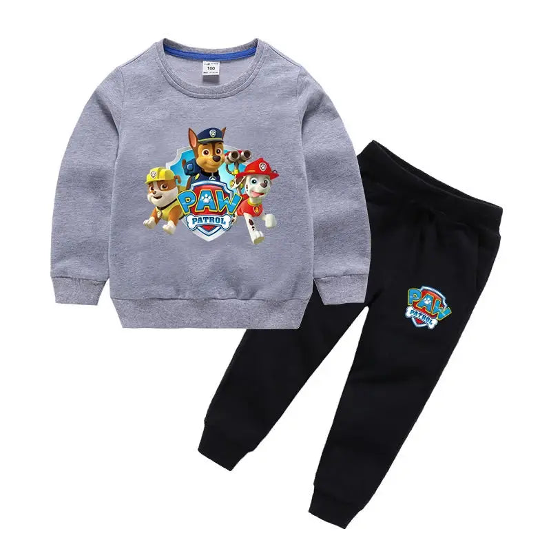 Paw Patrol Boy Set Anime Printed Sweatshirts and Pants Suits Kids Long sleeve Clothes 2024 Autumn/Spring Sets