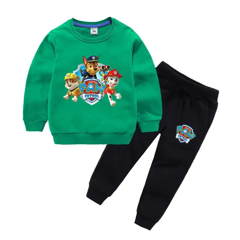 Paw Patrol Boy Set Anime Printed Sweatshirts and Pants Suits Kids Long sleeve Clothes 2024 Autumn/Spring Sets