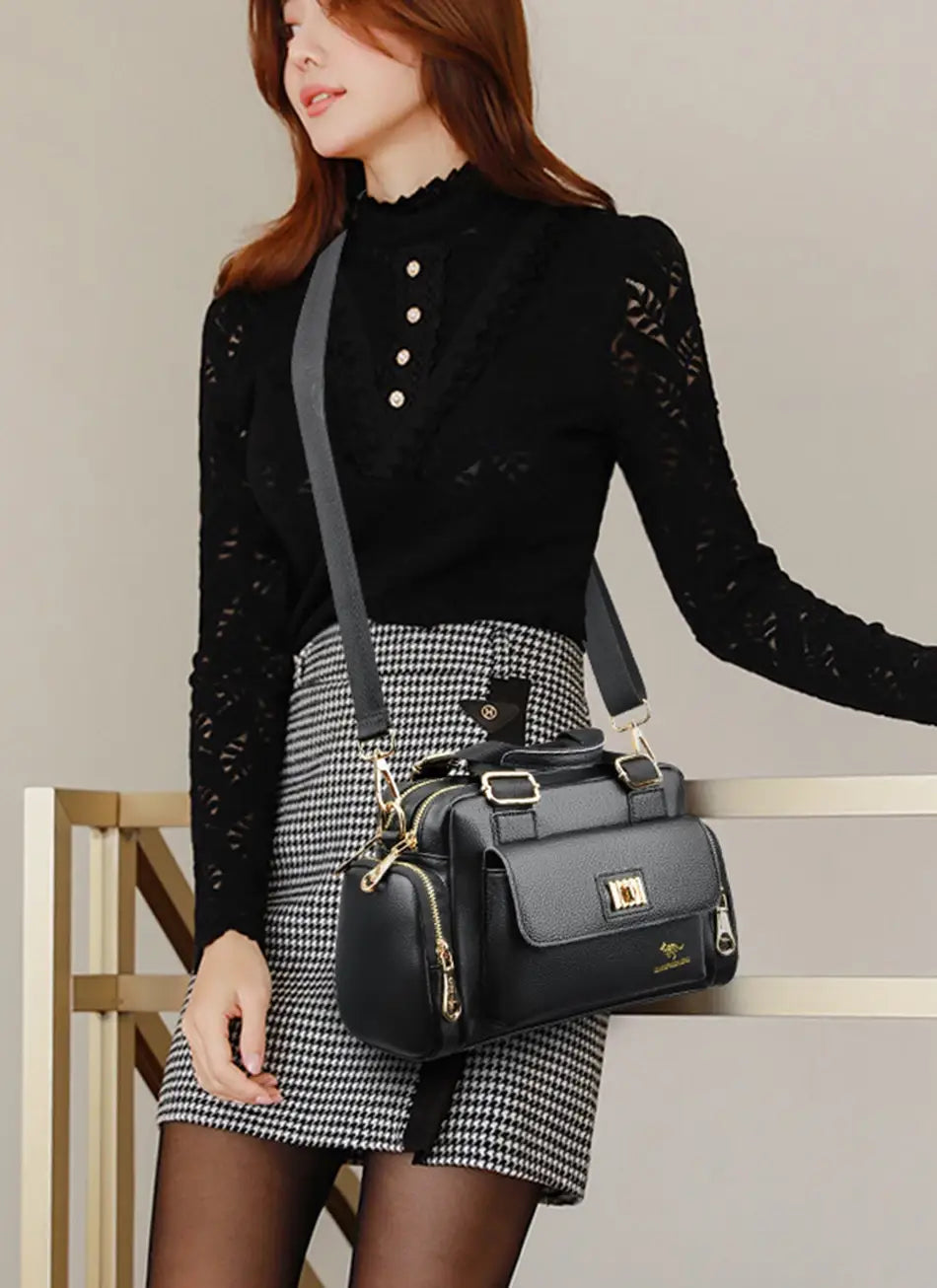 Luxury Brand Handbag High Quality Women’s Shoulder Bags Fashion Designer Large Capacity Soft Leather Locomotive Bag