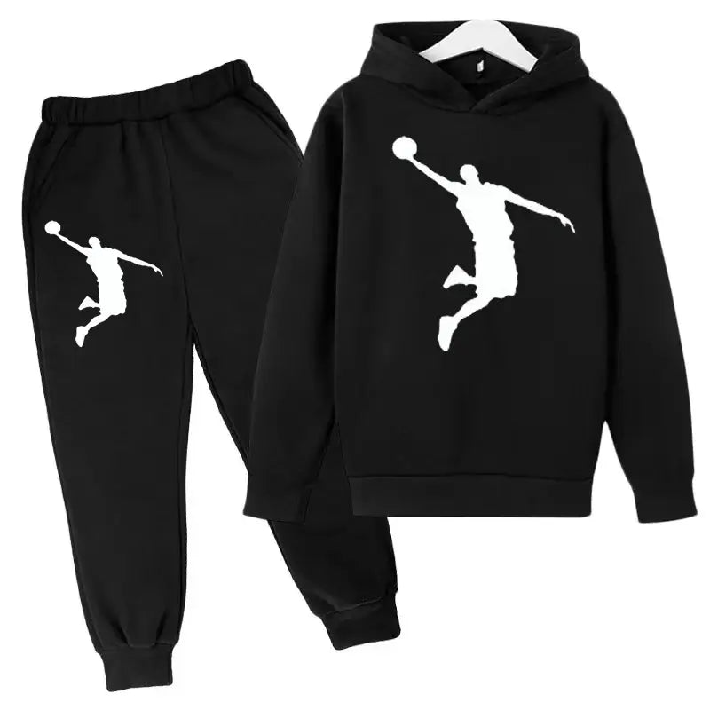 New Kids Hoodie Basketball Wear Brand Clothing Girls Boys Baby 3-13Y Top/Pants 2P Outdoor Game Training Party Jogging