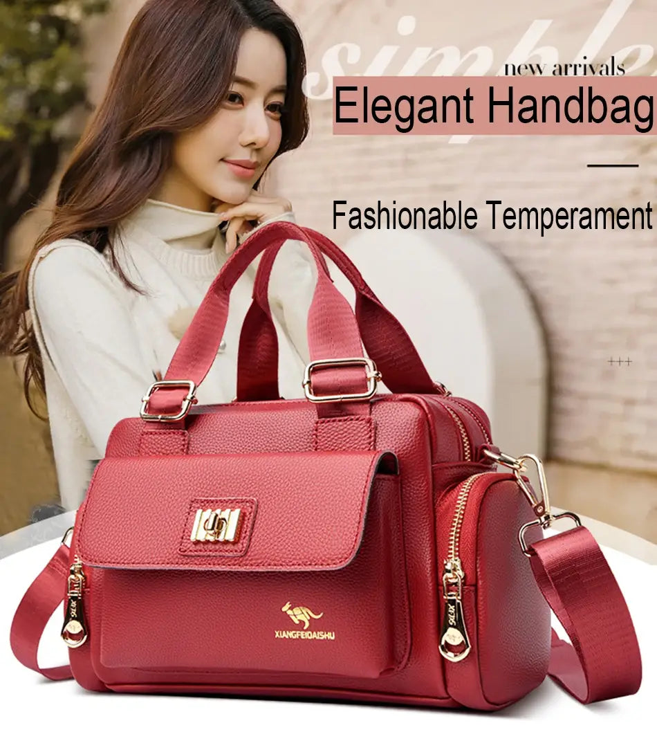 Luxury Brand Handbag High Quality Women’s Shoulder Bags Fashion Designer Large Capacity Soft Leather Locomotive Bag