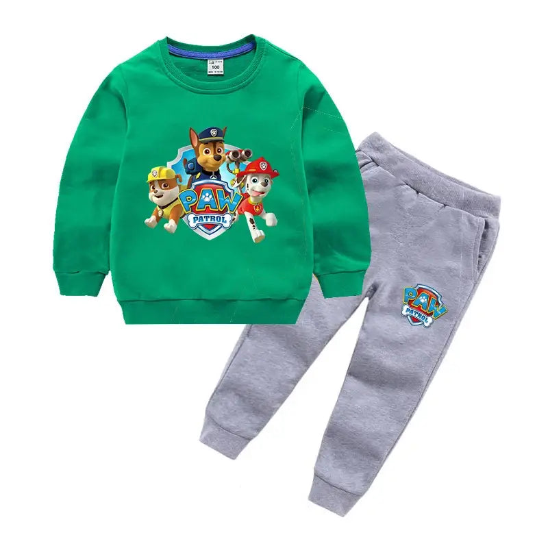 Paw Patrol Boy Set Anime Printed Sweatshirts and Pants Suits Kids Long sleeve Clothes 2024 Autumn/Spring Sets