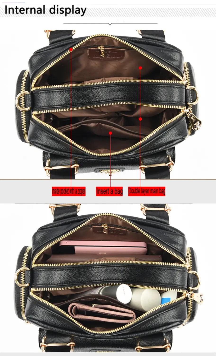 Luxury Brand Handbag High Quality Women’s Shoulder Bags Fashion Designer Large Capacity Soft Leather Locomotive Bag