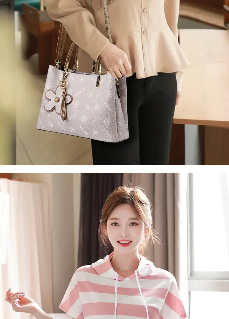 Luxury Designer Ladies Handbag High Quality Embroidery Shoulder Crossbody Bag Women Leather Messenger Bags Large