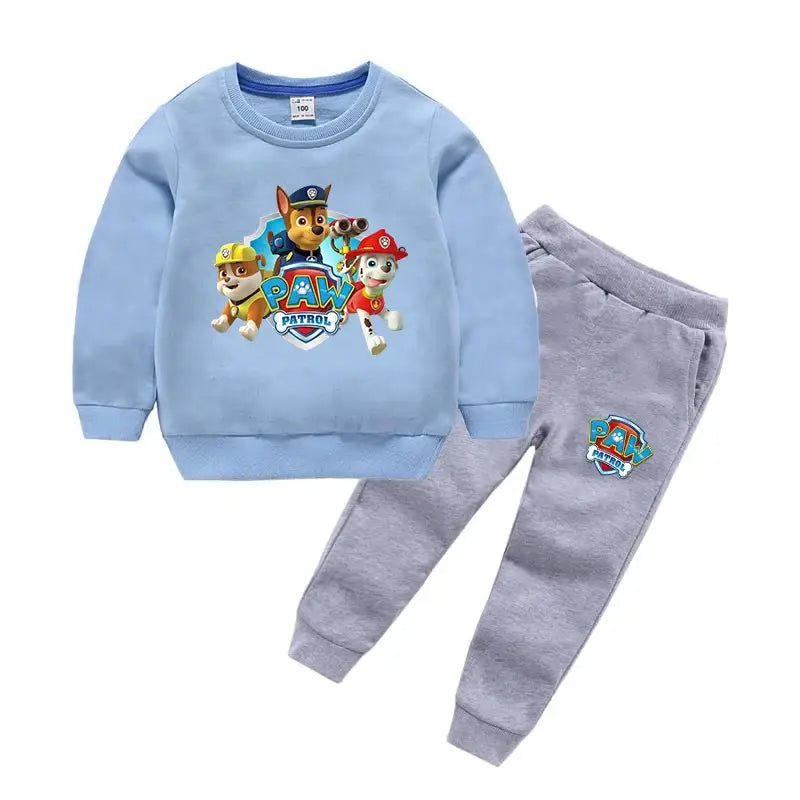 Paw Patrol Boy Set Anime Printed Sweatshirts and Pants Suits Kids Long sleeve Clothes 2024 Autumn/Spring Sets