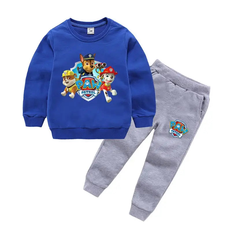 Paw Patrol Boy Set Anime Printed Sweatshirts and Pants Suits Kids Long sleeve Clothes 2024 Autumn/Spring Sets