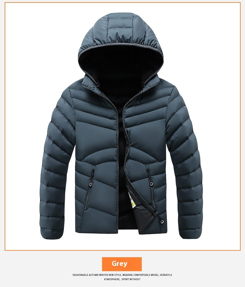 Men’s Winter Rib Cotton-padded Coat Fleece-lined Long Sleeve