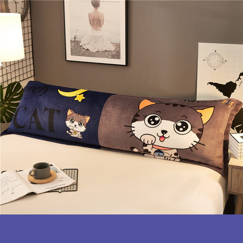 Lovers Pillow Coral Fleece Plus Large Long Winter Cartoon 1.5m Bed