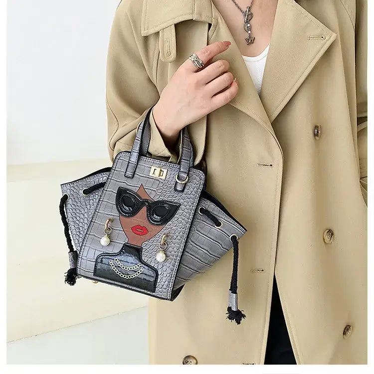 Leather Women’s Bags 2021 Hit New Fashion Beauty Printing Ladies Hand Bags Luxury Designer Party Shopper Female