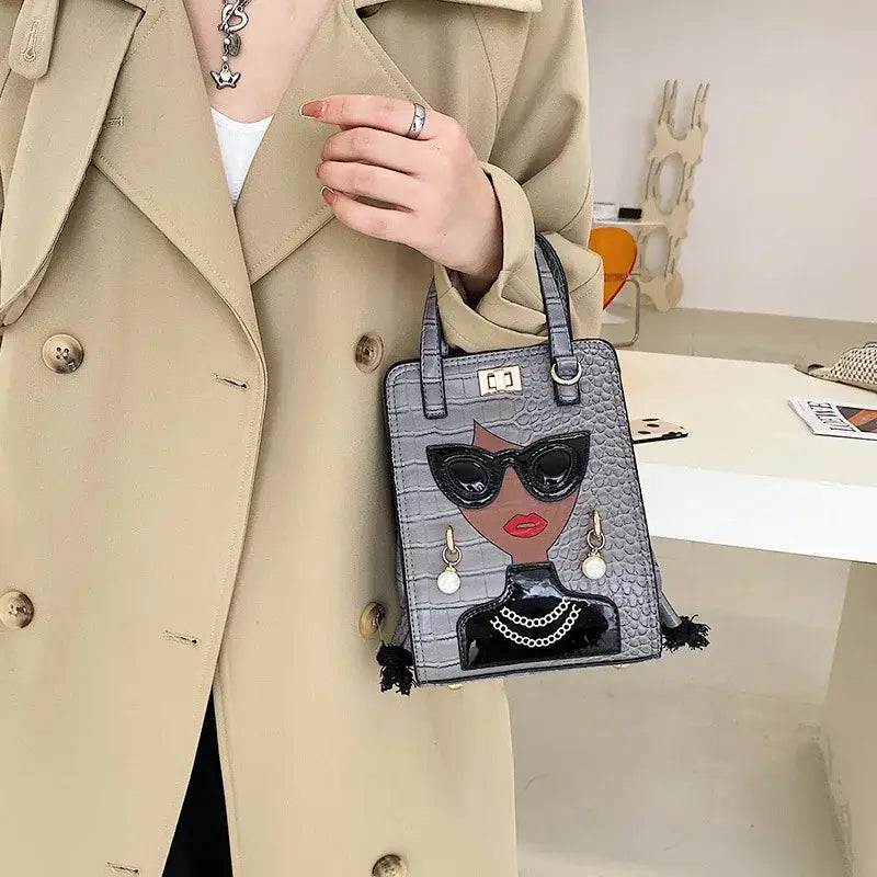 Leather Women’s Bags 2021 Hit New Fashion Beauty Printing Ladies Hand Bags Luxury Designer Party Shopper Female