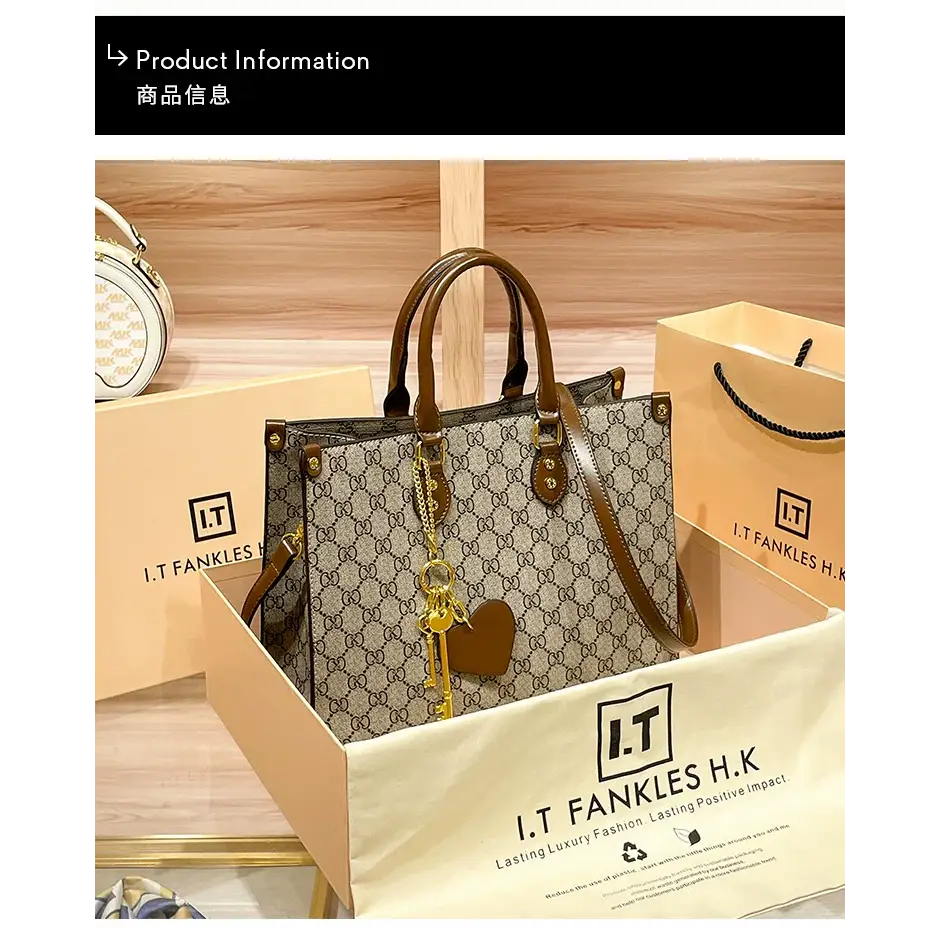 Light Luxury Fashion Brand Casual Trend Large Capacity Portable Tote Bag High-end and Versatile Printed Commuting