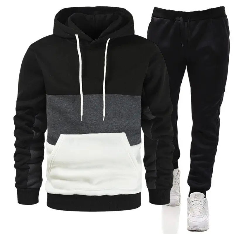 Loose Clothes With Men Leisure Set - Black / L - Means tracksuit,