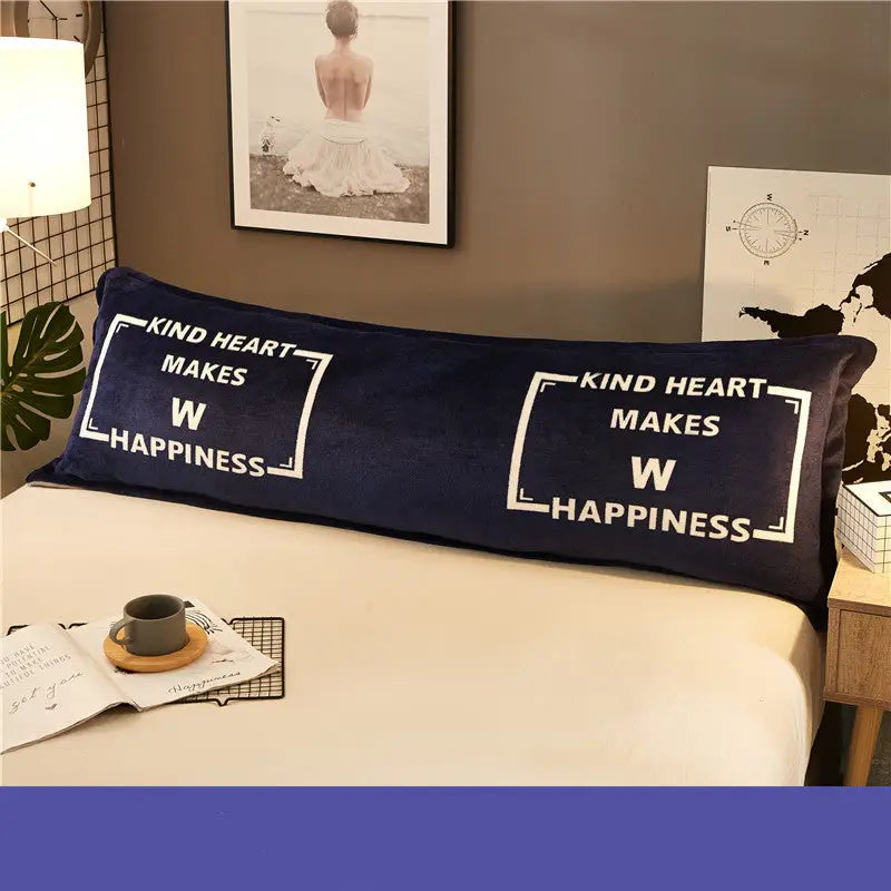 Lovers Pillow Coral Fleece Plus Large Long Winter Cartoon 1.5m Bed - Happy moment / 1.5m - Home textiles