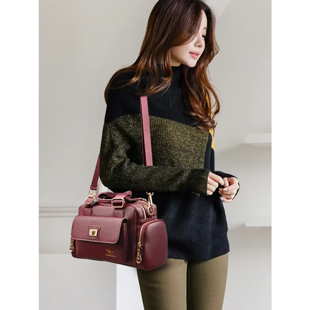 Luxury Brand Handbag High Quality Women’s Shoulder Bags Fashion Designer Large Capacity Soft Leather Locomotive Bag