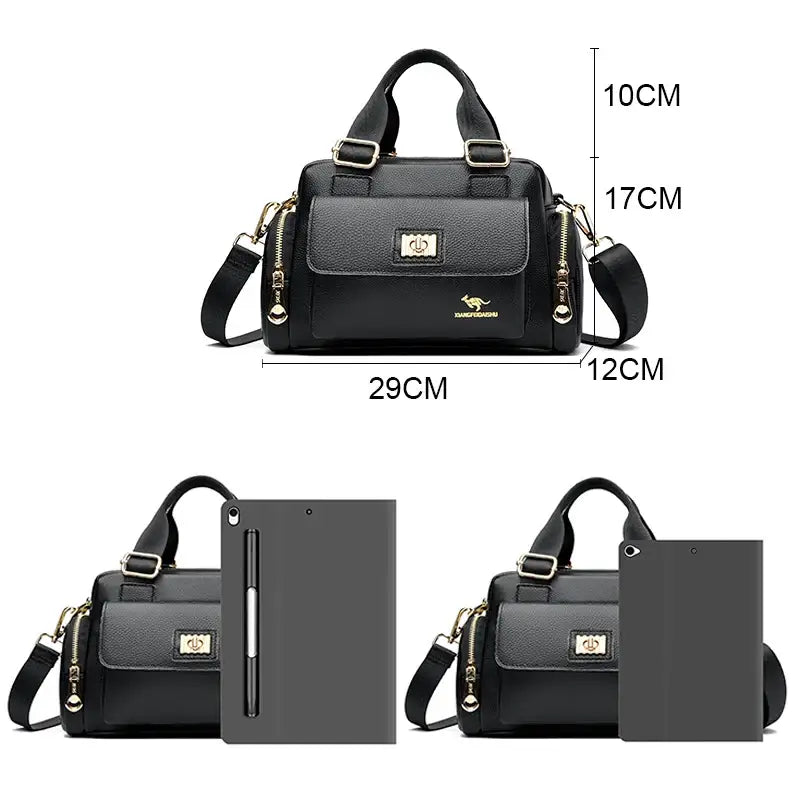 Luxury Brand Handbag High Quality Women’s Shoulder Bags Fashion Designer Large Capacity Soft Leather Locomotive Bag