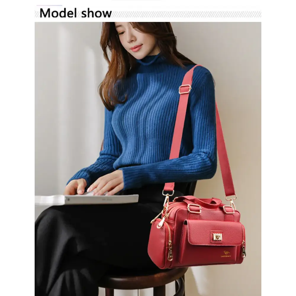 Luxury Brand Handbag High Quality Women’s Shoulder Bags Fashion Designer Large Capacity Soft Leather Locomotive Bag