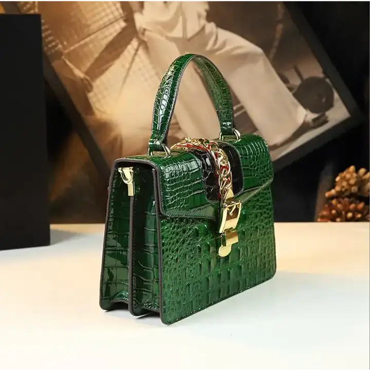 Luxury Fashion Brand Women’s Handbags Genuine Leather Shoulder Crossbody Bag Crocodile Small Hard Square Portable