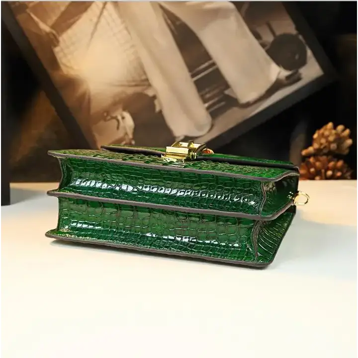 Luxury Fashion Brand Women’s Handbags Genuine Leather Shoulder Crossbody Bag Crocodile Small Hard Square Portable