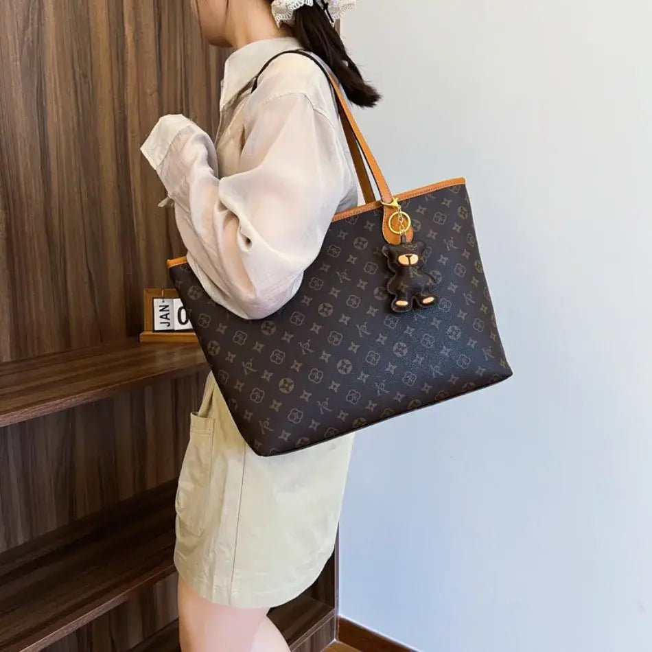 Luxury High Capacity Tote Bags for Women 2024 High Quality Soft Leather Shoulder Bag Designer Female Casual Shopping