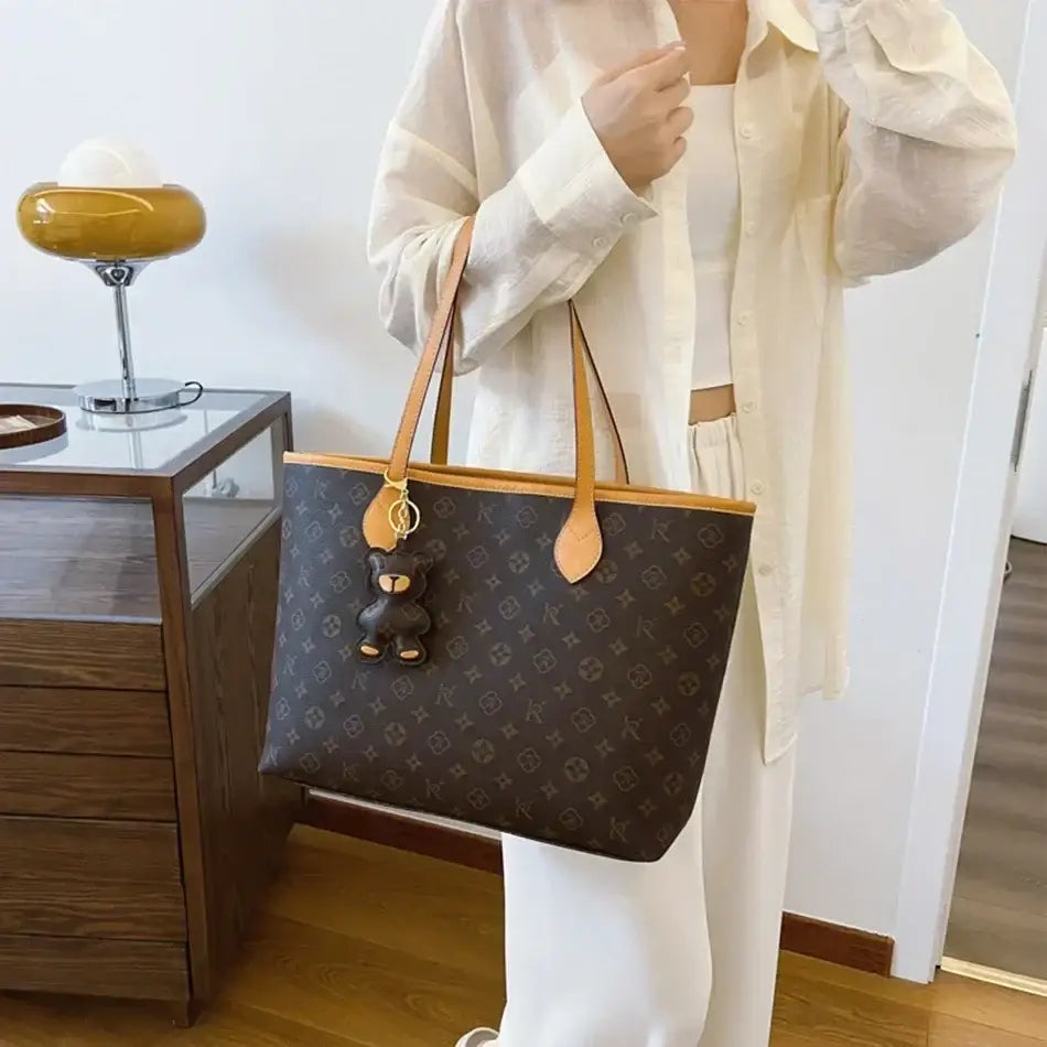 Luxury High Capacity Tote Bags for Women 2024 High Quality Soft Leather Shoulder Bag Designer Female Casual Shopping