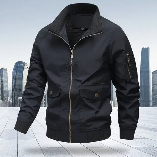 Men’s Jacket Fashion Polo Collar Youth Warm - Men’s jacket