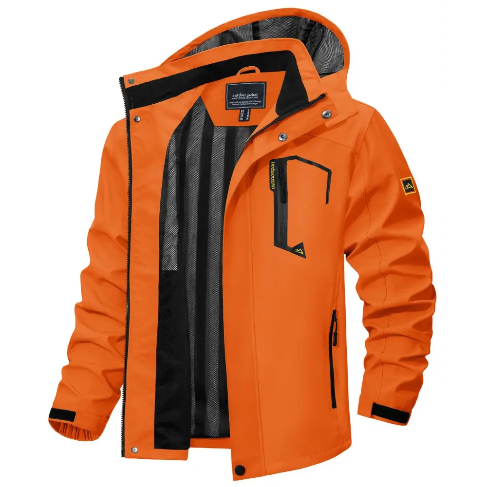 New Casual Fall Men’s Long Sleeve Hooded Jacket Coat - Orange / M - Men’s clothes