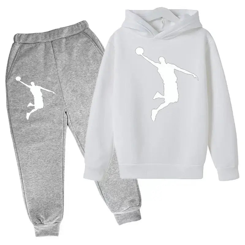 New Kids Hoodie Basketball Wear Brand Clothing Girls Boys Baby 3-13Y Top/Pants 2P Outdoor Game Training Party Jogging