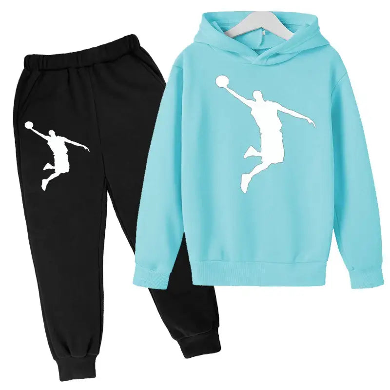 New Kids Hoodie Basketball Wear Brand Clothing Girls Boys Baby 3-13Y Top/Pants 2P Outdoor Game Training Party Jogging