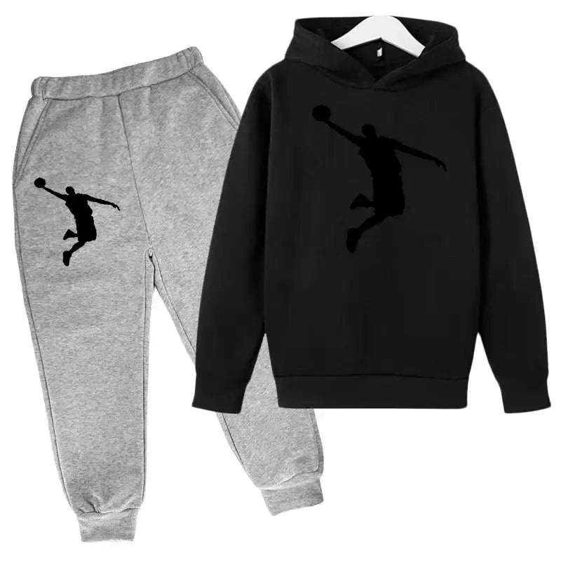 New Kids Hoodie Basketball Wear Brand Clothing Girls Boys Baby 3-13Y Top/Pants 2P Outdoor Game Training Party Jogging