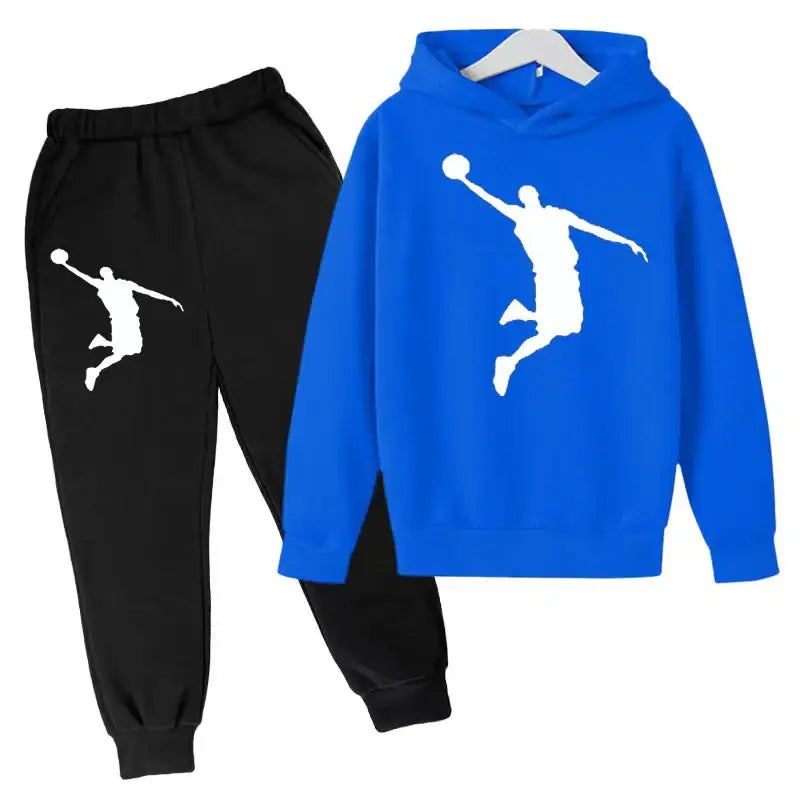 New Kids Hoodie Basketball Wear Brand Clothing Girls Boys Baby 3-13Y Top/Pants 2P Outdoor Game Training Party Jogging