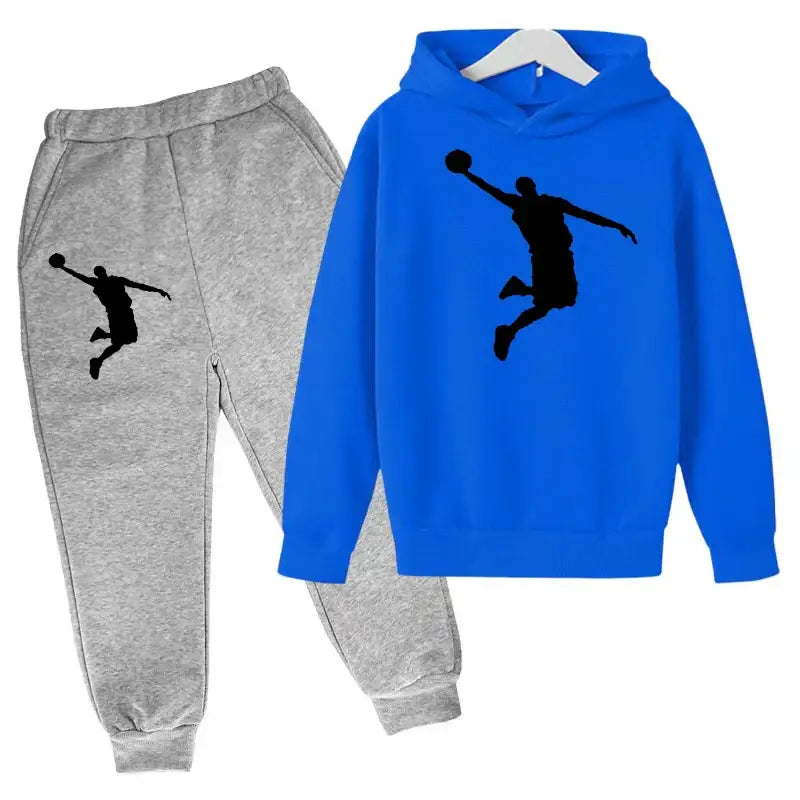 New Kids Hoodie Basketball Wear Brand Clothing Girls Boys Baby 3-13Y Top/Pants 2P Outdoor Game Training Party Jogging