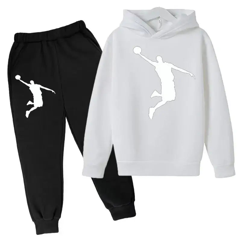 New Kids Hoodie Basketball Wear Brand Clothing Girls Boys Baby 3-13Y Top/Pants 2P Outdoor Game Training Party Jogging