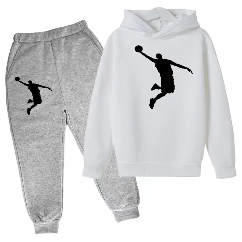 New Kids Hoodie Basketball Wear Brand Clothing Girls Boys Baby 3-13Y Top/Pants 2P Outdoor Game Training Party Jogging