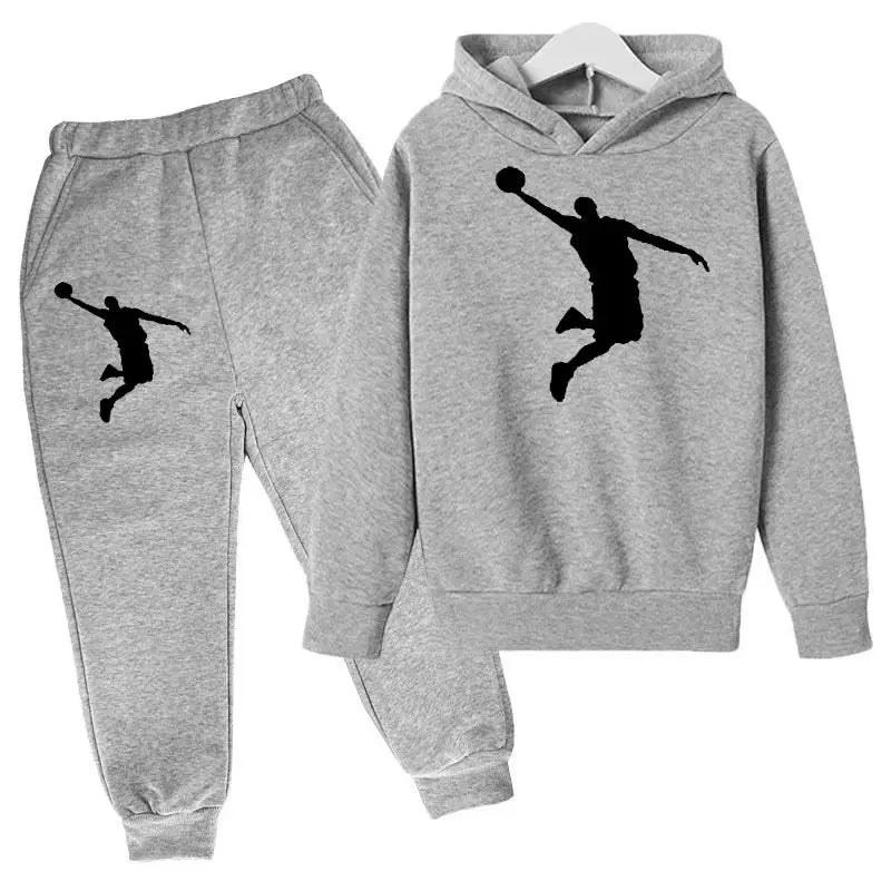 New Kids Hoodie Basketball Wear Brand Clothing Girls Boys Baby 3-13Y Top/Pants 2P Outdoor Game Training Party Jogging