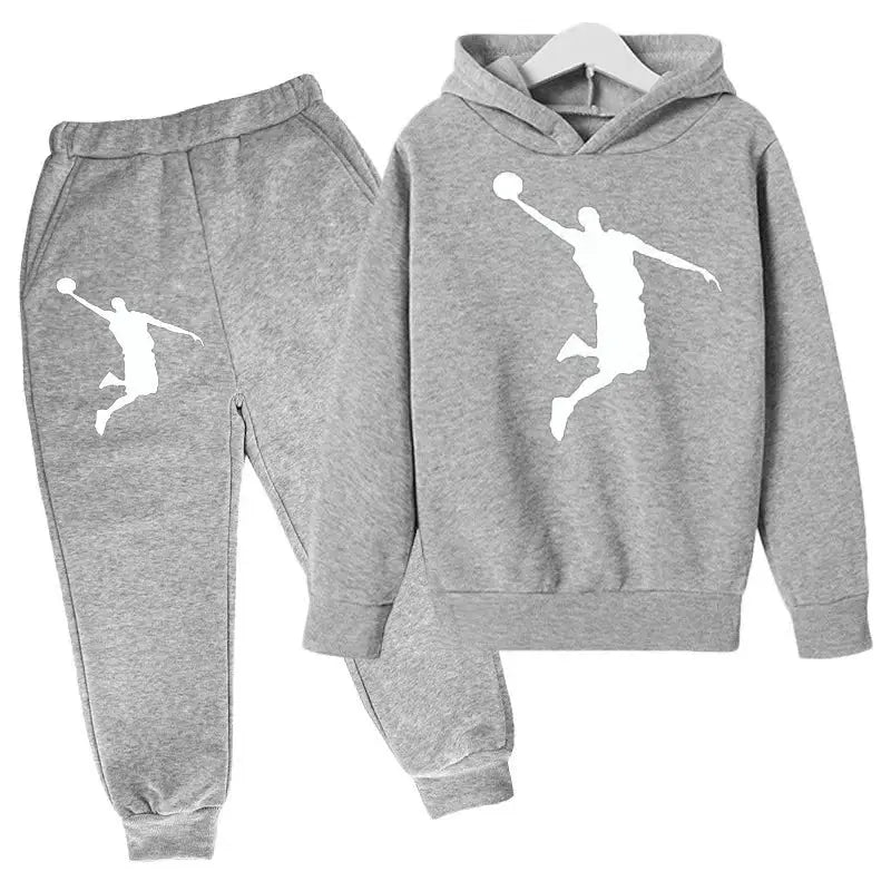 New Kids Hoodie Basketball Wear Brand Clothing Girls Boys Baby 3-13Y Top/Pants 2P Outdoor Game Training Party Jogging