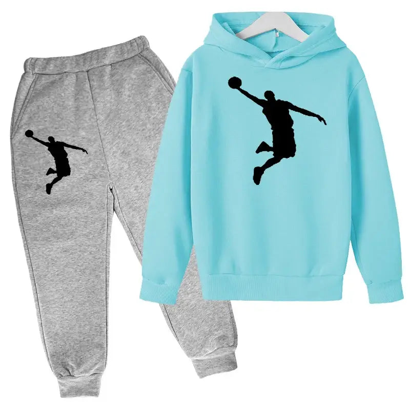 New Kids Hoodie Basketball Wear Brand Clothing Girls Boys Baby 3-13Y Top/Pants 2P Outdoor Game Training Party Jogging