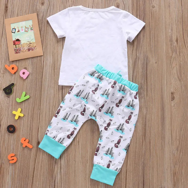 Newborn Baby Clothes Set T-shirt Tops + Pants Little Boys and Girls Outfits - Boys Jeans