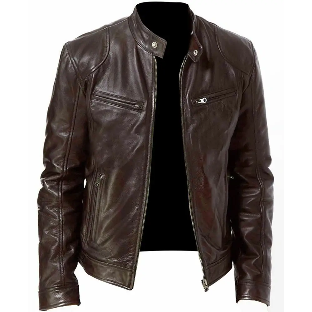 PU Leather Jacket Slim Leather Jacket - Men’s jackets