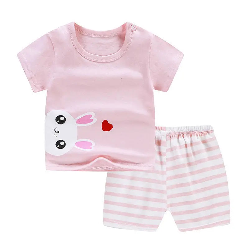 Summer Infant Newborn Baby Boy Clothes Children Clothing Set for Girls Kids T-Shirt Shorts 2PCS Outfits Cotton Casual